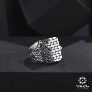 Kapaklı Gümüş Erkek Yüzük Modeli