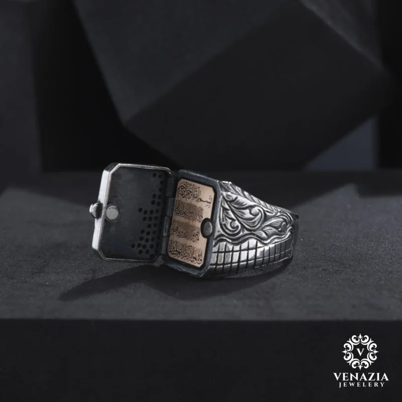 Kapaklı Gümüş Erkek Yüzük Modeli