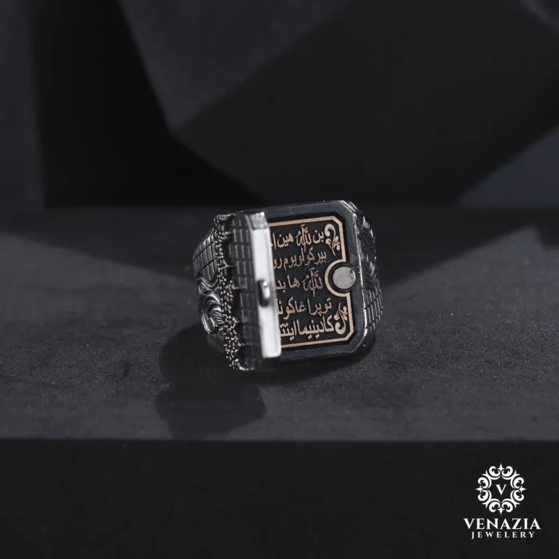 VeNAZIA 30-10-20232734 copy Kapaklı Gümüş Erkek Yüzük Modeli