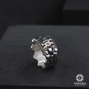 VeNAZIA 30-10-20232781 copy Harfli Gümüş Yüzük Modeli