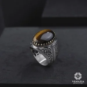 VeNAZIA 30-10-20232883 copy Kaplan Gözü Gümüş Yüzük Modeli
