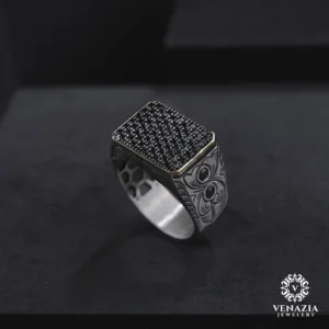 VeNAZIA 30-10-20232886 copy Taşlı Gümüş Erkek Yüzük Modeli