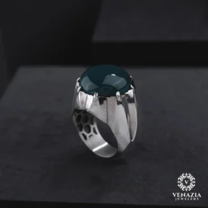 Akik Taşlı Gümüş Yüzük Modeli