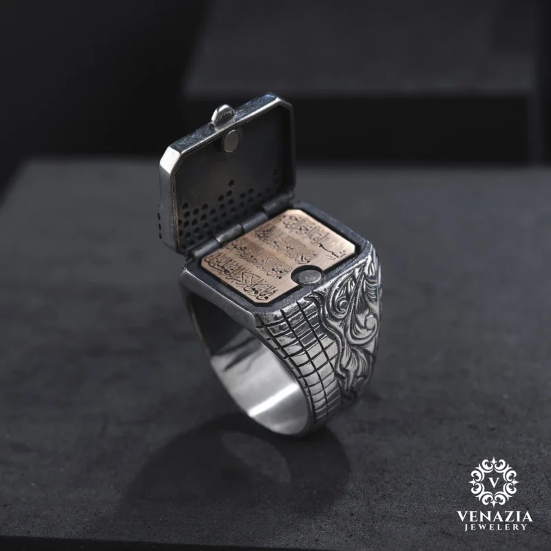 Kapaklı Gümüş Erkek Yüzük Modeli