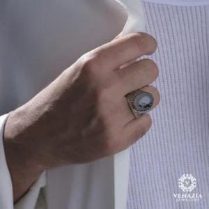 Akik Taşlı Gümüş Yüzük Modeli