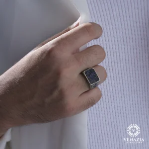 VeNAZIA 30-10-20233060 copy Taşlı Gümüş Erkek Yüzük Modeli
