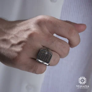 VeNAZIA 30-10-20233087 copy Kapaklı Gümüş Erkek Yüzük Modeli