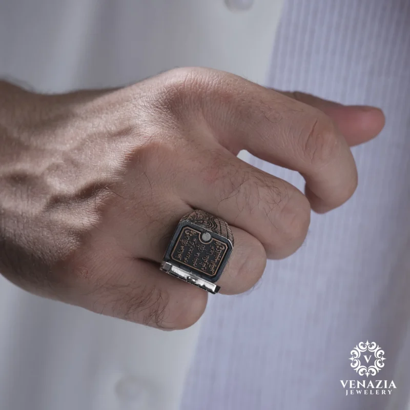 VeNAZIA 30-10-20233087 copy Kapaklı Gümüş Erkek Yüzük Modeli