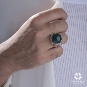 Akik Taşlı Gümüş Yüzük Modeli