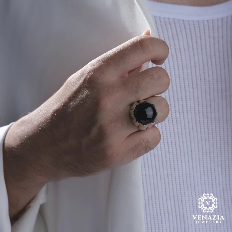 Akik Taşlı Gümüş Yüzük Modeli