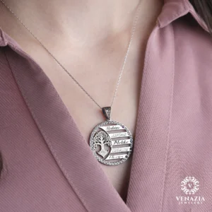Hayat Ağacı Gümüş Bayan Kolye Modeli