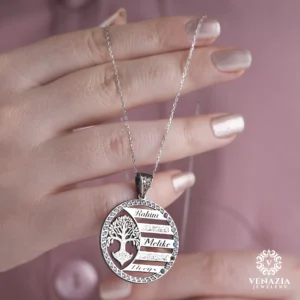 Hayat Ağacı Gümüş Bayan Kolye Modeli