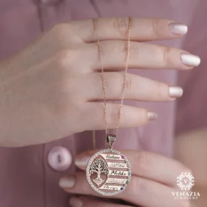 Hayat Ağacı Bayan Gümüş Kolye Modeli