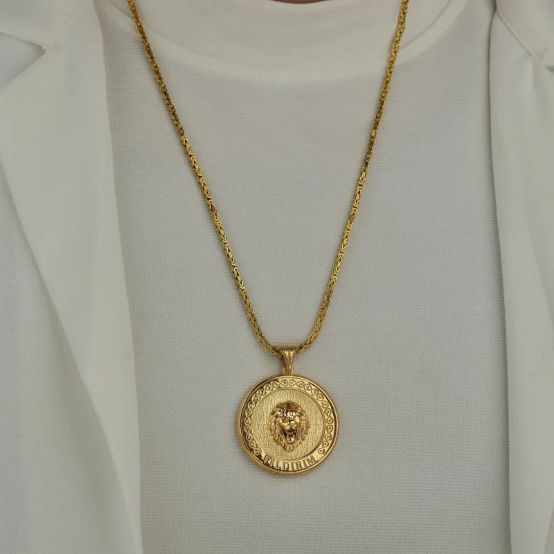 VENAZIA- KASIM-202533342 copy Aslan Figürlü Zülfikarlı Gümüş Madalyon