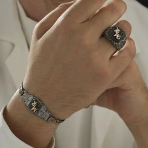 Eşlere Özel Harfli Bileklik Yüzük Set