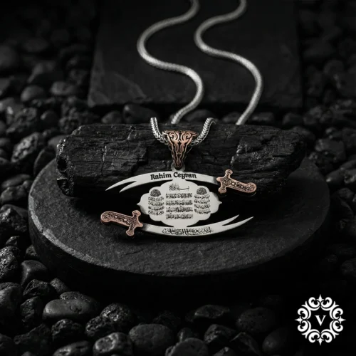 1 Kişiye Özel Gümüş Dualı Zülfikar Madalyon Modeli