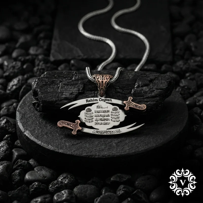 Kişiye Özel Gümüş Dualı Zülfikar Madalyon Modeli
