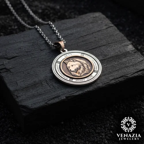 Kurt Modeli Gümüş Erkek Madalyon