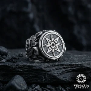 Kutup Yıldızı Gümüş Erkek Yüzük Modeli