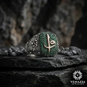 1 Elif Vav Modeli Gümüş Erkek Yüzük