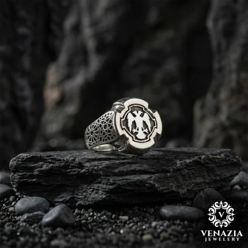 1 Çift Başlı Kartal Gümüş Yüzük