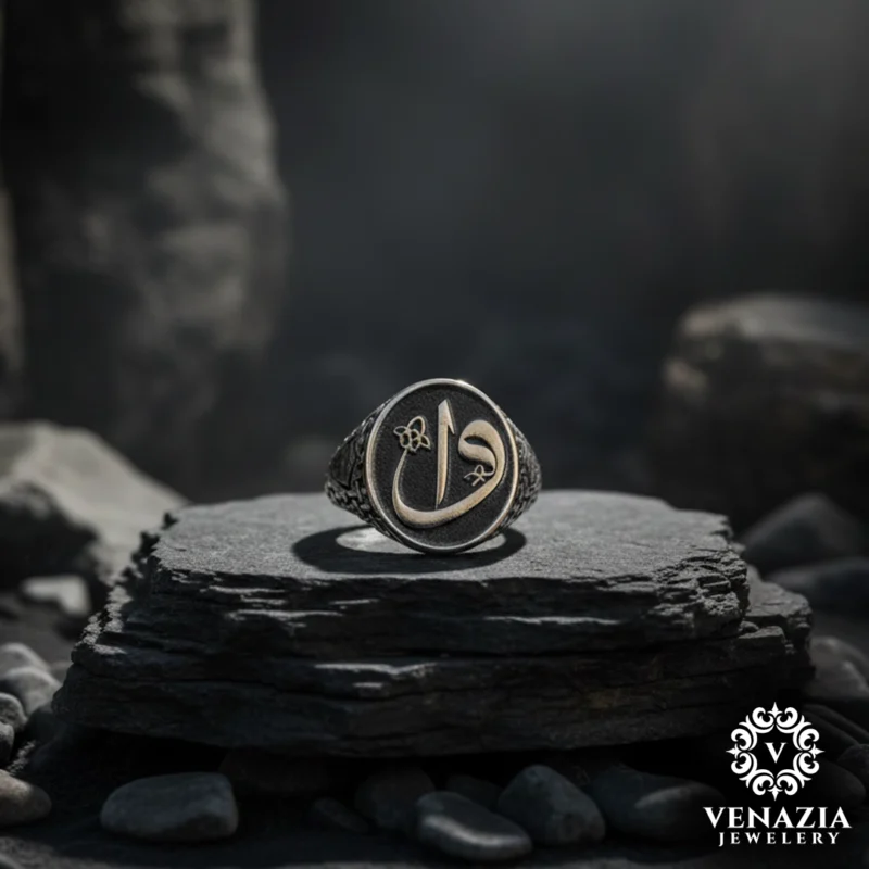 Elif Vav Gümüş Yüzük Modeli