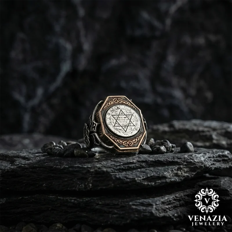 Hz Süleyman Mührü Gümüş Yüzük Modeli