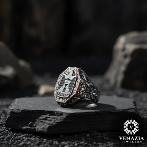 1 Çift Başlı Kartal Gümüş Yüzük