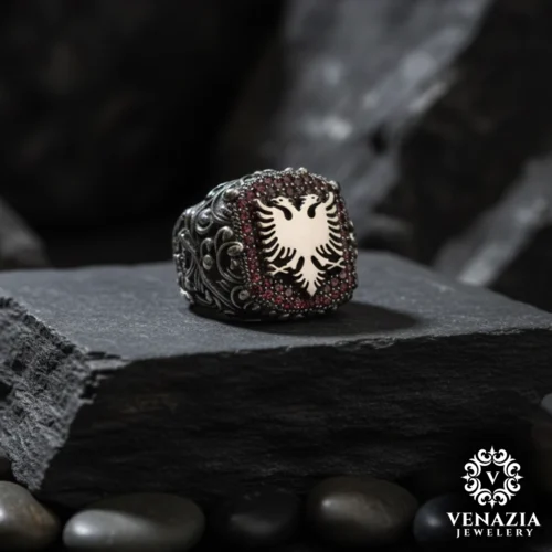 1 (5) Çift Başlı Kartal Gümüş Yüzük