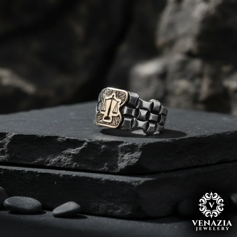 1 Adalet Terazisi Gümüş Yüzük