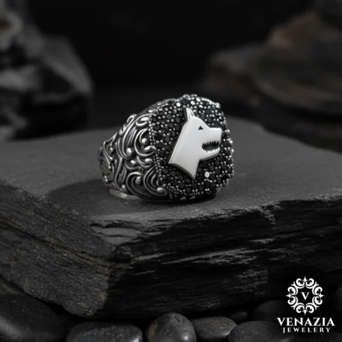 1 (7) Kurt Motifli Gümüş Yüzük