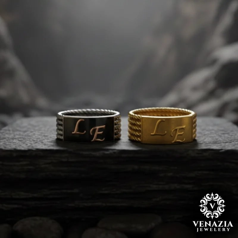 1 Eşlere Özel Harfli Gümüş Yüzük