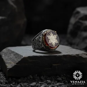 Hz Süleyman Mührü Akik Yüzük Modeli