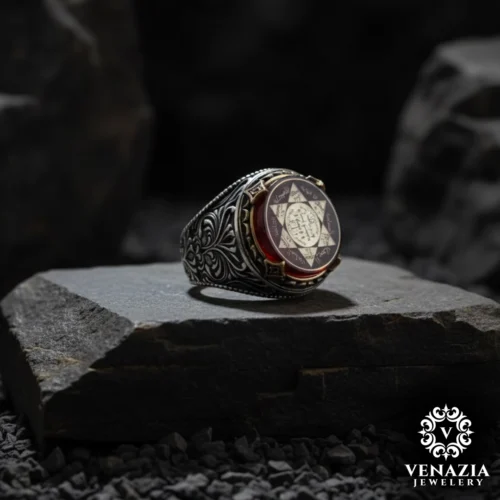 Hz Süleyman Mührü Akik Yüzük Modeli