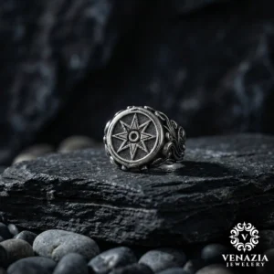 Kutup Yıldızı Gümüş Erkek Yüzük Modeli