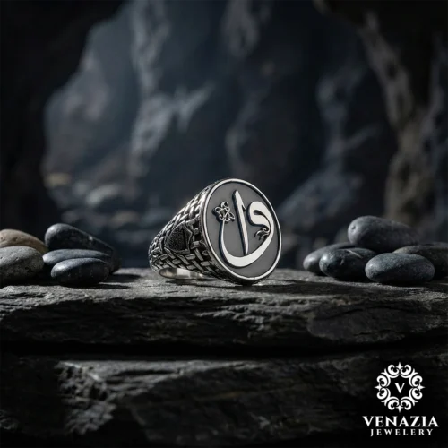 2 Elif Vav Gümüş Yüzük Modeli