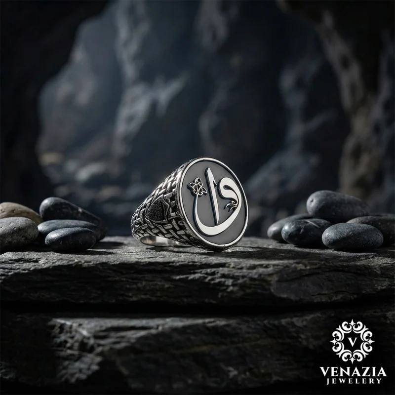 Elif Vav Gümüş Yüzük Modeli