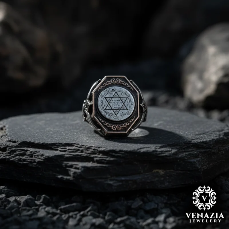 Hz Süleyman Mührü Gümüş Yüzük Modeli