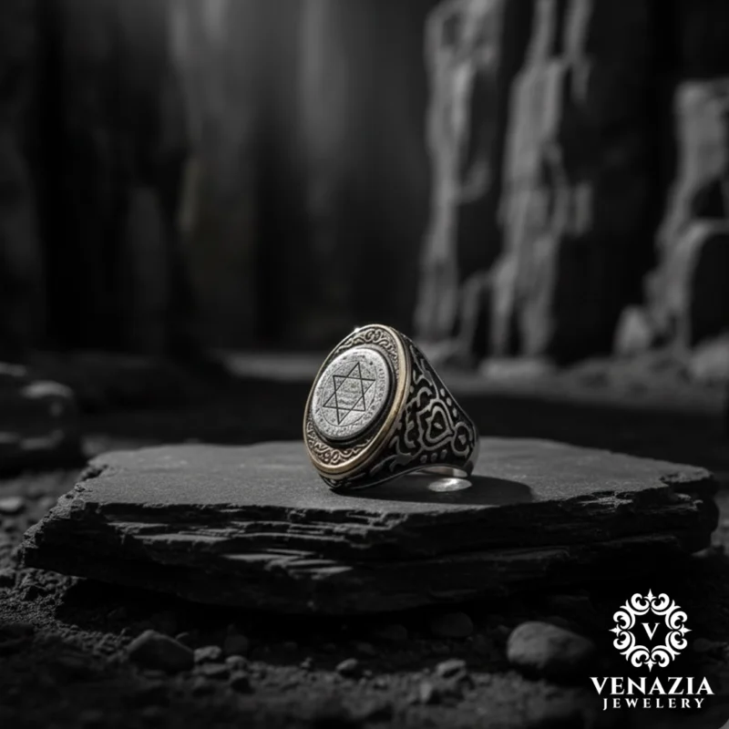 Hz Süleyman Mührü Gümüş Yüzük Modeli