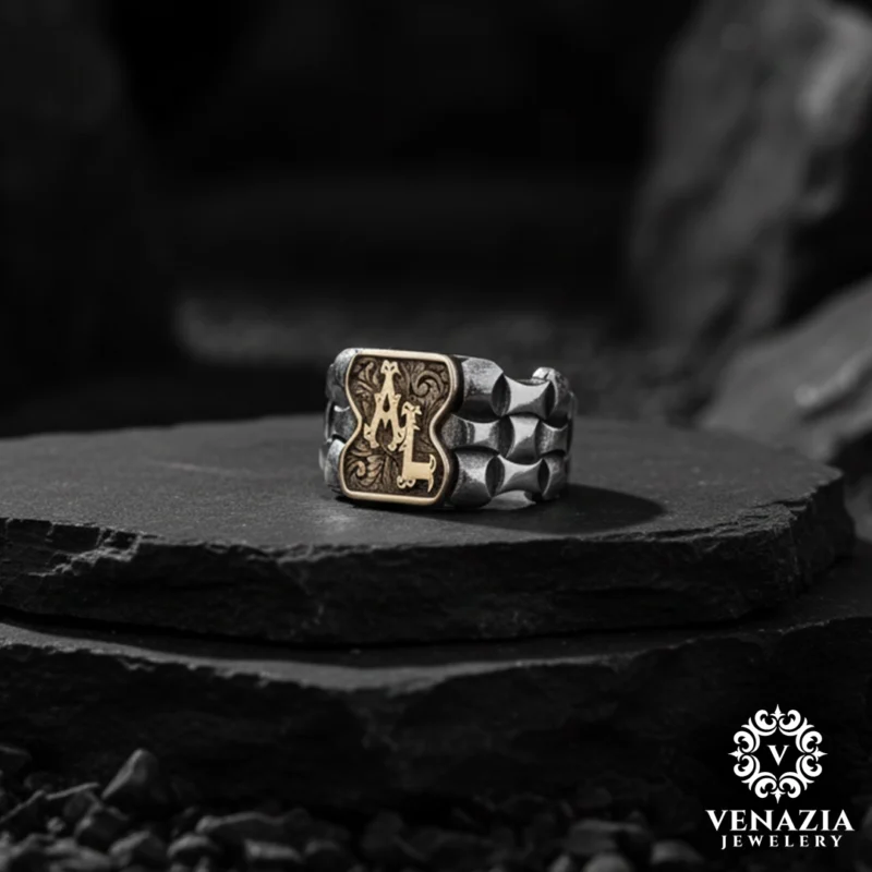 Harfli Gümüş Yüzük