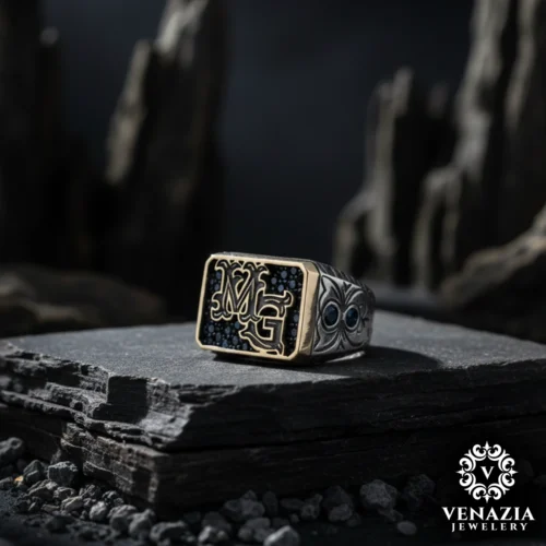 2 Harfli Gümüş Yüzük