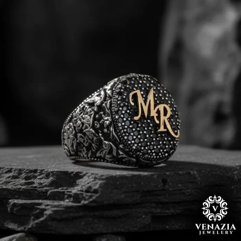 Eşlere Özel Harfli Gümüş Yüzük