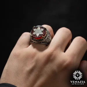 Hz Süleyman Mührü Akik Yüzük Modeli