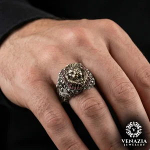 3 Aslan Gümüş Erkek Yüzük Modeli