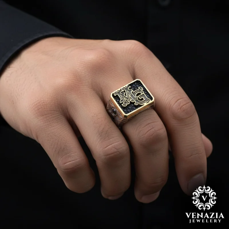 Harfli Gümüş Yüzük