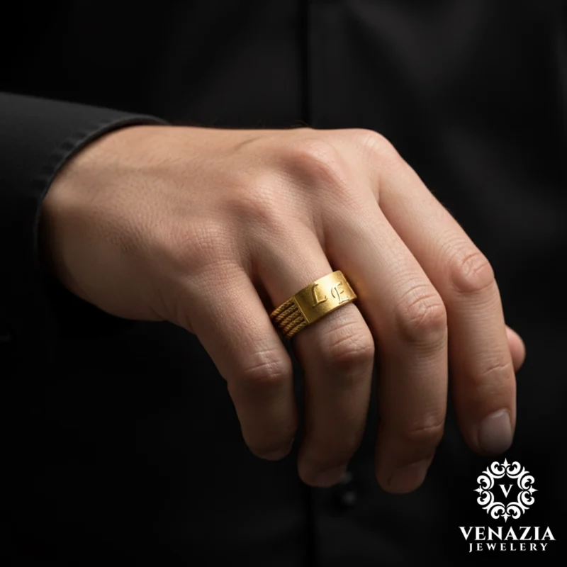 3 Eşlere Özel Harfli Gümüş Yüzük