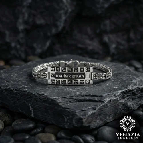 3 (7) Türk Devletleri Gümüş Bileklik Modeli