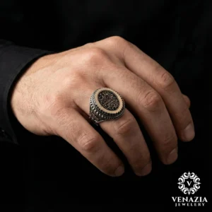 3 Dualı ve İsimli Gümüş Yüzük Modeli