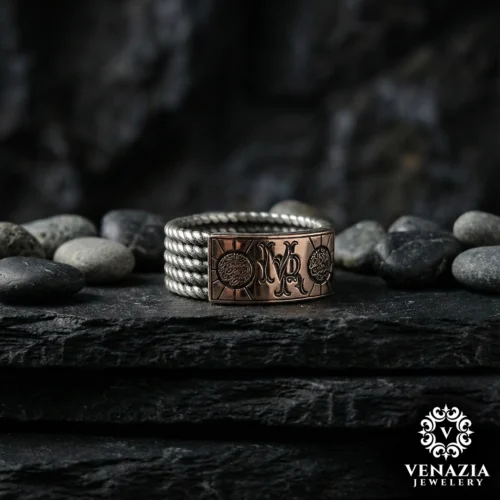 a1 Harfli Gümüş Yüzük Modeli