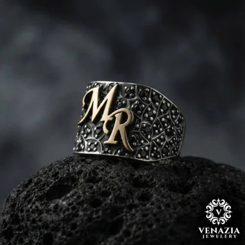 ö Eşlere Özel Harfli Gümüş Yüzük Modeli